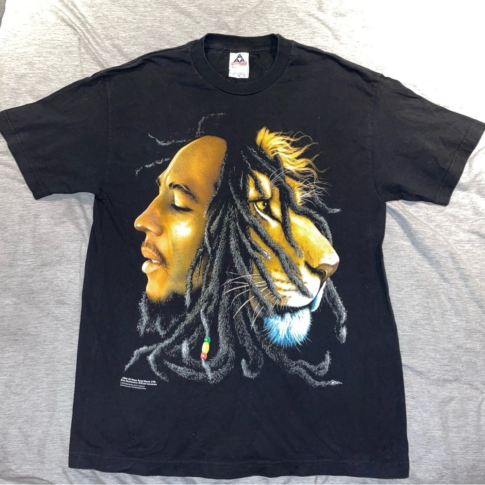 Zion rootswear 2004 vintage Bob Marley lion head graphic t  shirt sz large